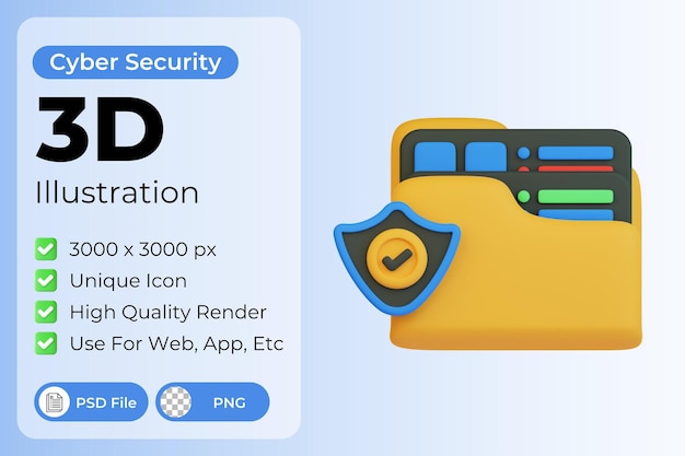 PSD ordnersicherheit 3d-darstellung
