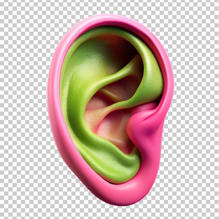 PSD oreille unique sur fond transparent