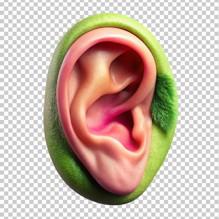 PSD oreille unique sur fond transparent