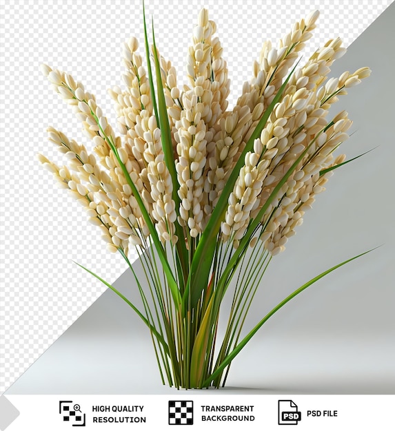 PSD des oreilles de riz dans un vase png psd