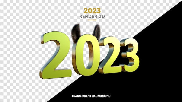 PSD orelhas de coelho 2023 3d textura de ouro hign qualidade