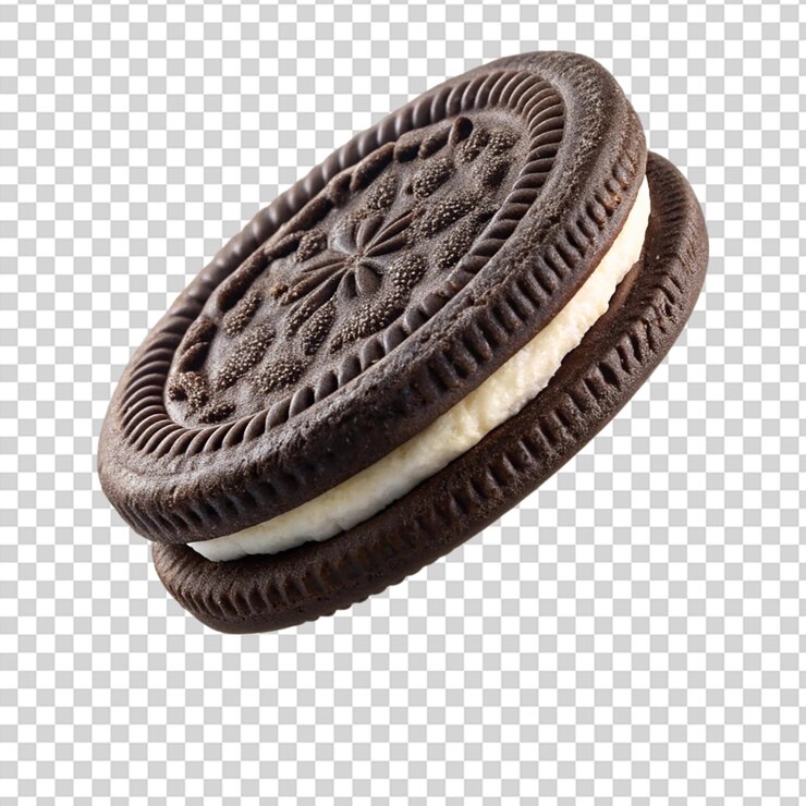 Oreo cookie flaying isolated on transparent background