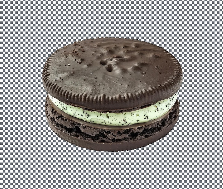 PSD oreo de menta con sabor aislado sobre un fondo transparente