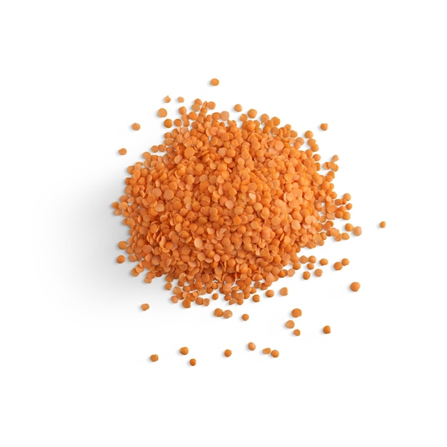 Organic Red Split Lentils isolato da vicino
