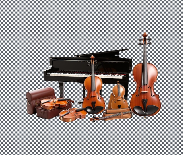 Organisation paisible de la famille Compositions musicales isolées sur un fond transparent