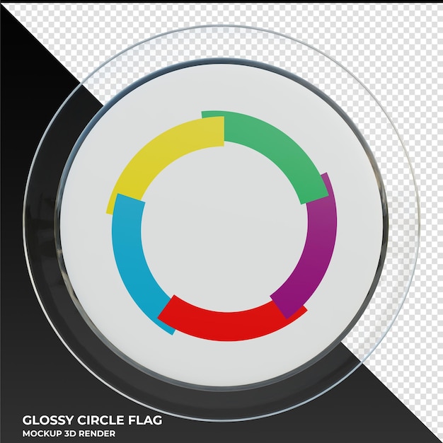 PSD organization internationale de la francophonie bandeira de círculo brilhante texturizado 3d realista