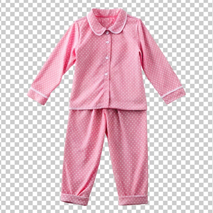PSD oriental pink pajamas isolated on transparent background