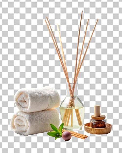 Orientalische massageprodukte und -geräte, einschließlich spa-zubehör, isoliert auf durchsichtigem hintergrund