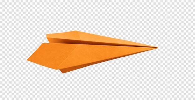 Origami aereo di carta arancione isolato su sfondo bianco