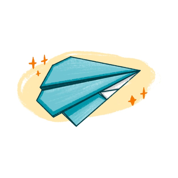 PSD origami de papel bonito desenho à mão ilustração textura