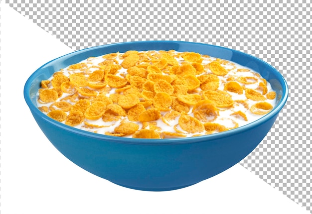 PSD original cornflakes mit milch isoliert