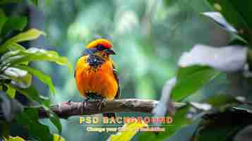 PSD oriole de baltimore en un árbol en el parque nacional carara en costa rica