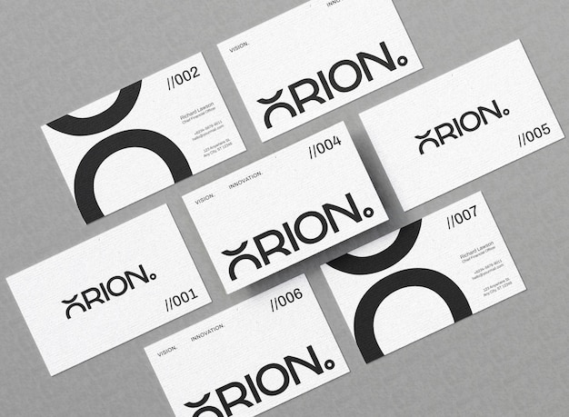 Orion Realsitic minimalista e profissional Set de cartões de visita Mockup