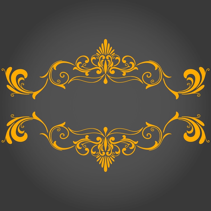PSD ornamen perbatasan pernikahan floral vintage