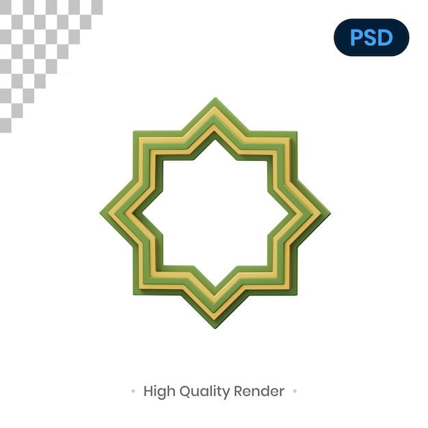 Ornament 3D Render Illustration Premium Psd