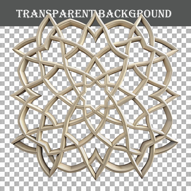 Ornamentäres 3D-Dekorationsdesign mit durchsichtigem Hintergrund