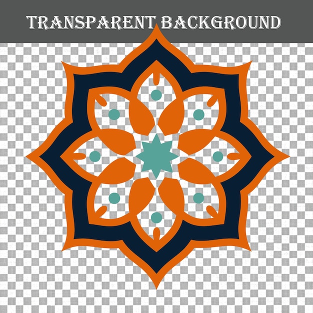 Ornamentarisches Blumenbild mit durchsichtigem Hintergrund