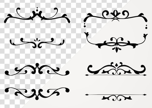 Ornamenti inglesi adesivo di cornice png set art deco