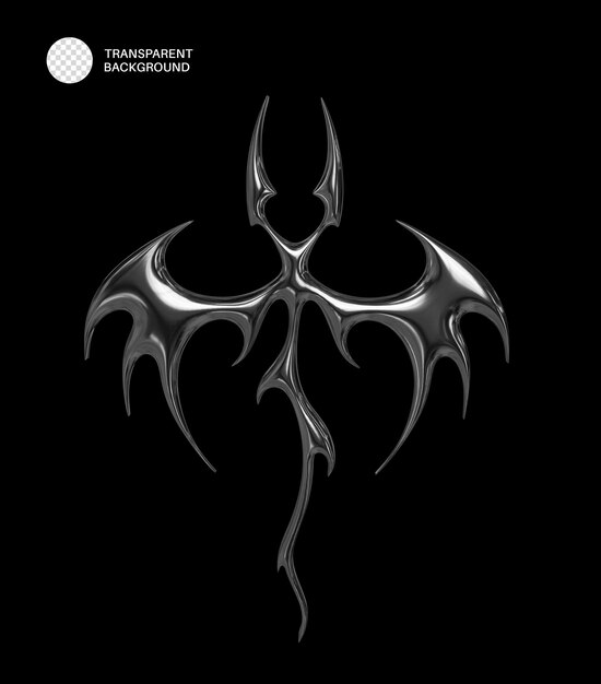 Ornamento de ala de murciélago de metal de 3d