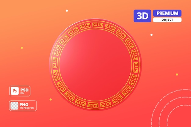 Ornamento cinese del nuovo anno 3d con sfondo trasparente
