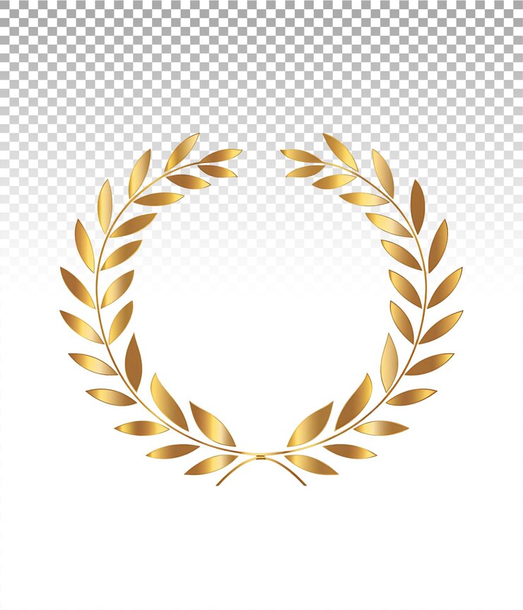 PSD ornamento de corona de oro sobre un fondo transparente