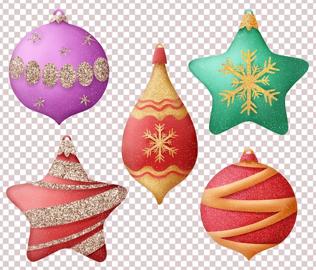 PSD ornamento de bola de vidro de natal brilhante