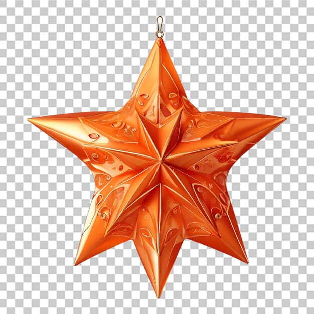 PSD ornamento de estrela de natal 3d de fundo transparente