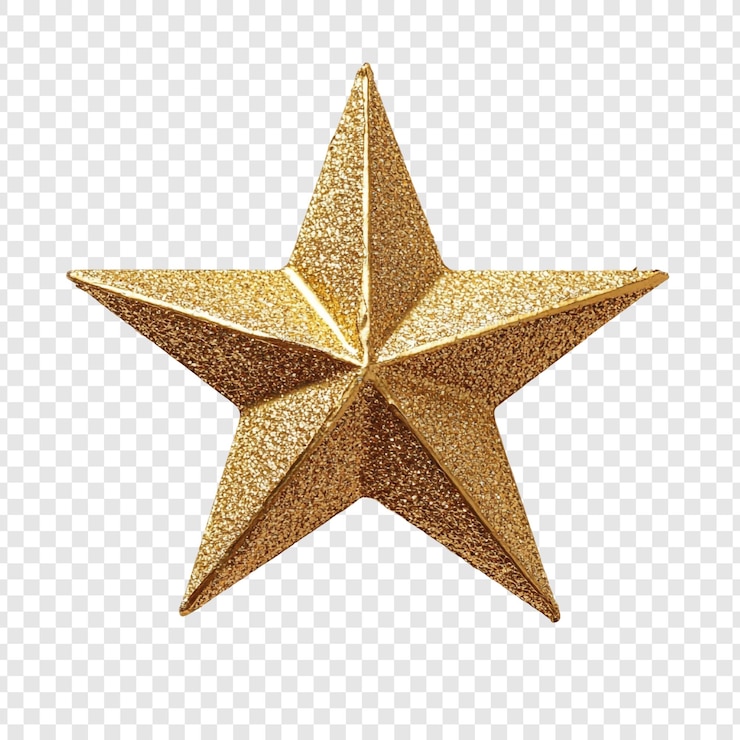 PSD ornamento de estrelas douradas e brilhantes