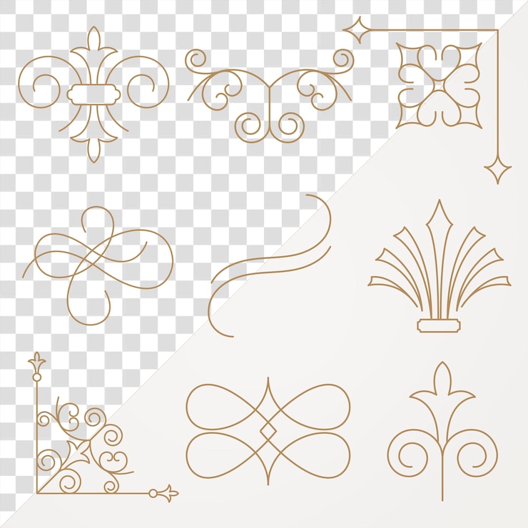 PSD ornamento de luxo em ouro