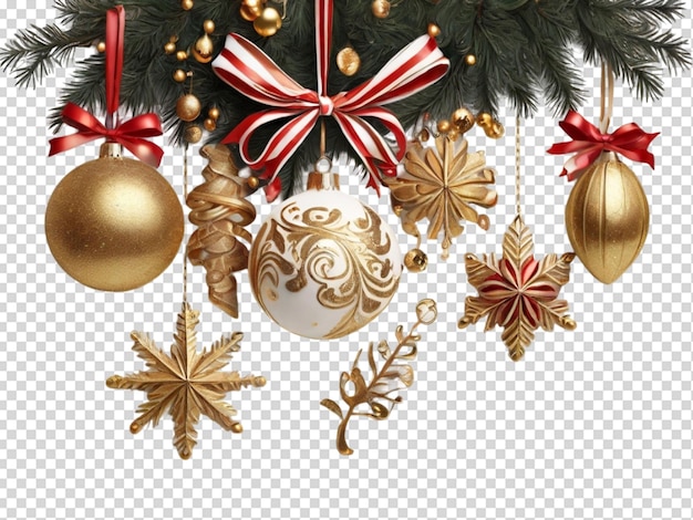 PSD ornamento de natal e ano novo com brilho de ouro png