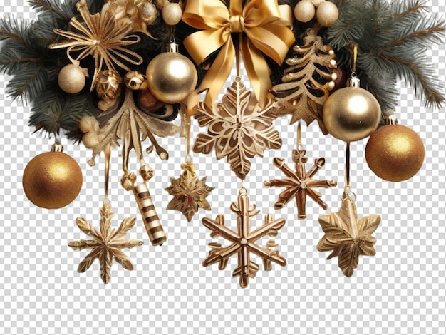 PSD ornamento de natal e ano novo com brilho de ouro png