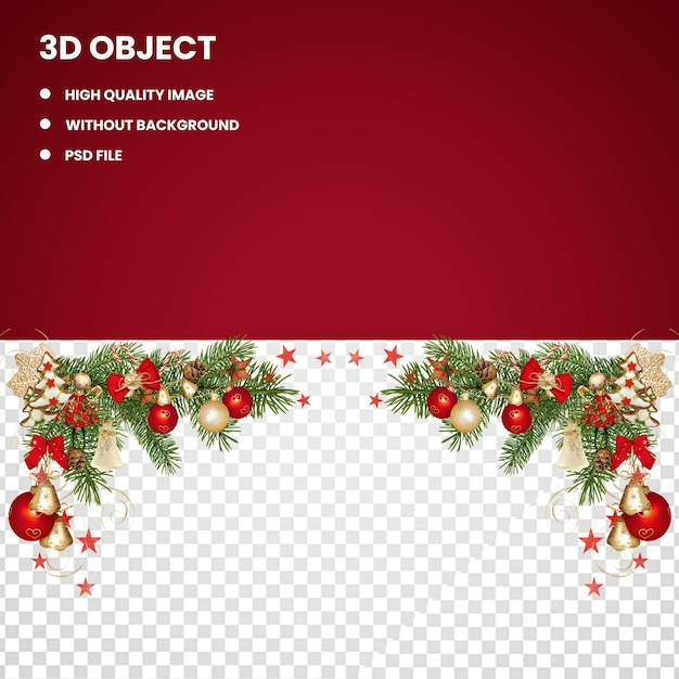 PSD ornamento de decoración navideña de 3d