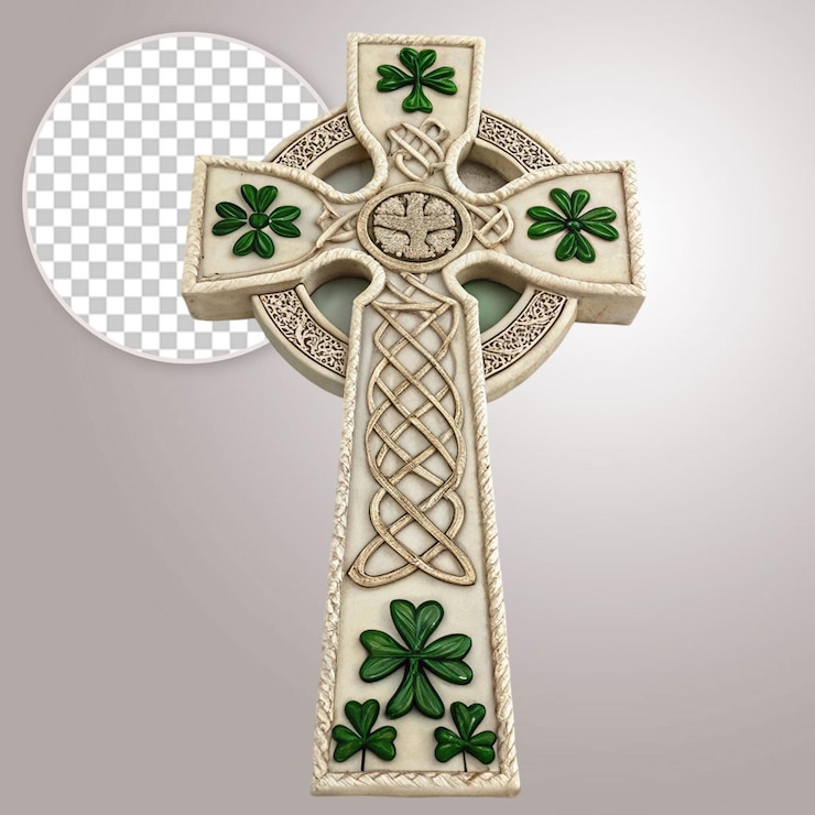 PSD ornamento di croce celtica con sciamole e nodi