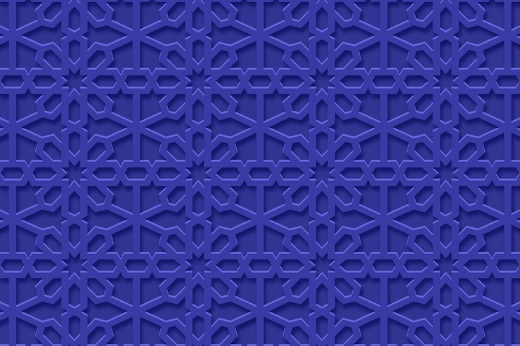 PSD ornamento islâmico 3d padrão árabe cor editável de fundo