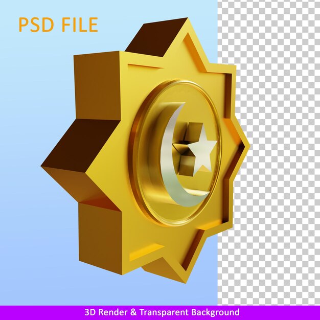 Ornamento islâmico de ilustração de renderização 3d