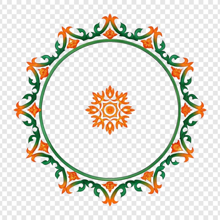 PSD ornamento de mandala de lujo verde y oro imagen png diseño redondo elegante