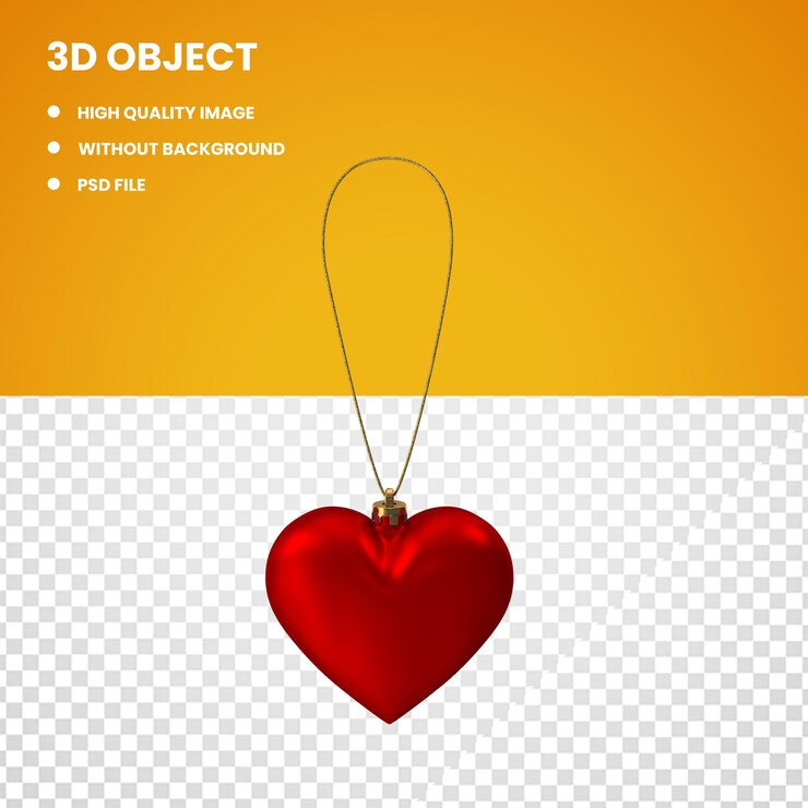 PSD ornamento de navidad con corazones
