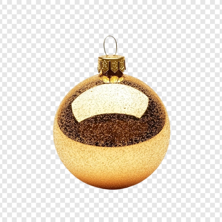 PSD ornamento de navidad dorado y brillante