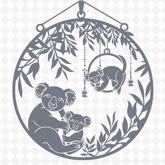 PSD un ornamento de navidad con dos osos y un oso