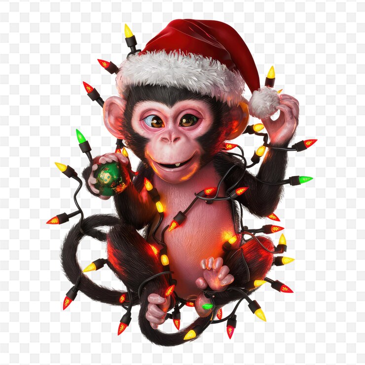 PSD un ornamento de navidad que tiene un sombrero de papá noel en él