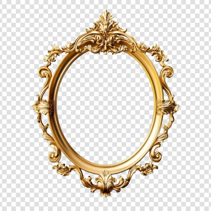 Ornamento de oro marco ovalado diseño elegante decoración de lujo