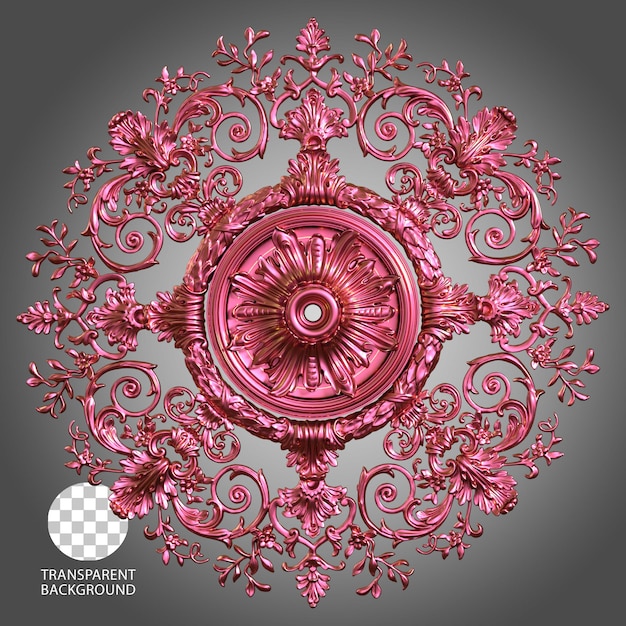Ornamento de tallado de lujo aislado ilustración renderizada en 3D