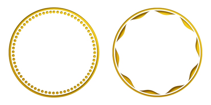 PSD ornamentos de círculo dourado frames decorativos para desenhos elegantes