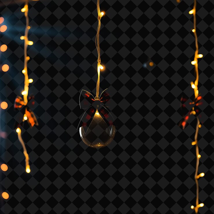 PSD ornamentos decorativos de hojas de oro y arcos de tartán luces de neón brillan a lo largo de los bordes