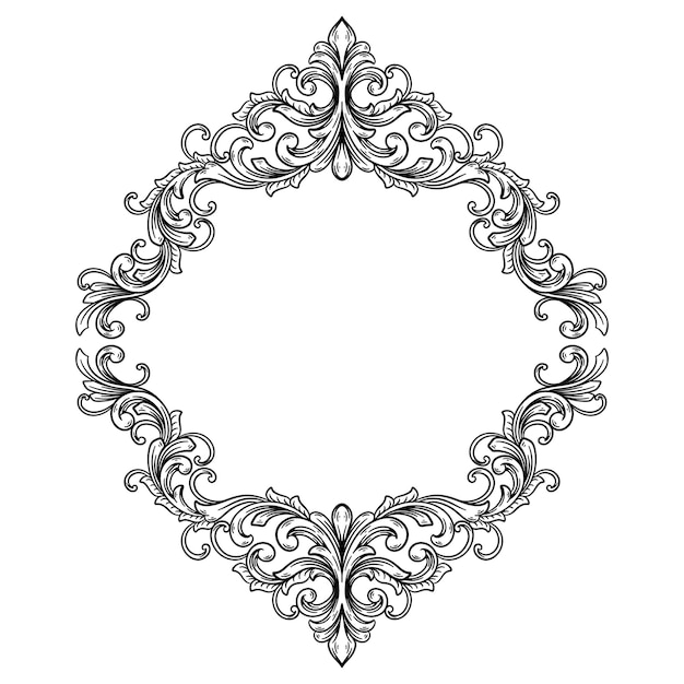 Ornate Scrollwork Frame for Invitations and Decorative Purposes