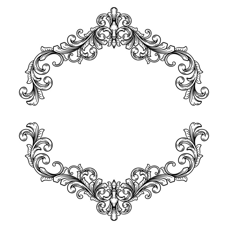 PSD ornate scrollwork frame