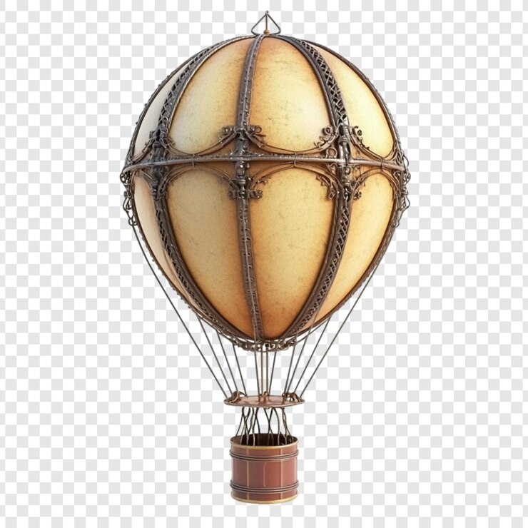 PSD ornato palloncino ad aria calda vintage design elegante avventura di viaggio aereo