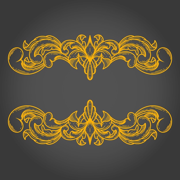 Ornement Borders fleurs de mariage vintage