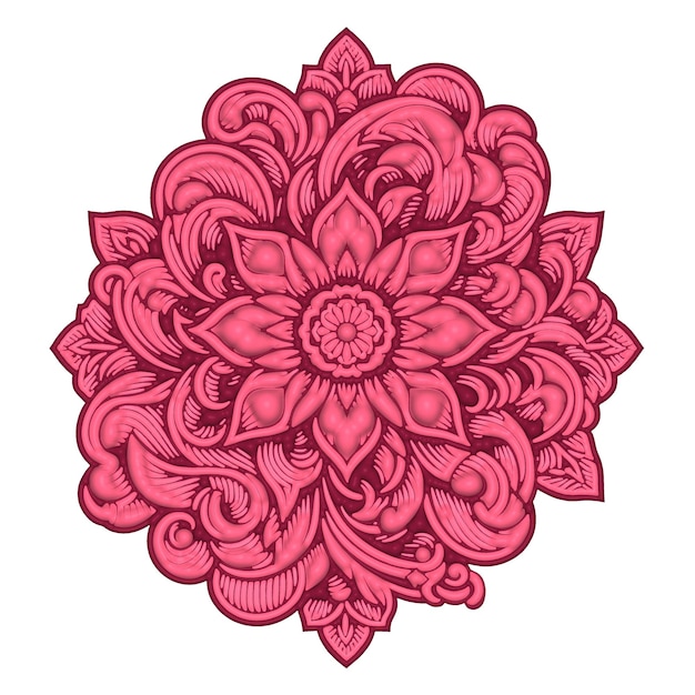 Ornement floral mandala rose