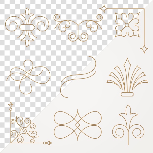 Ornement de luxe en or Png